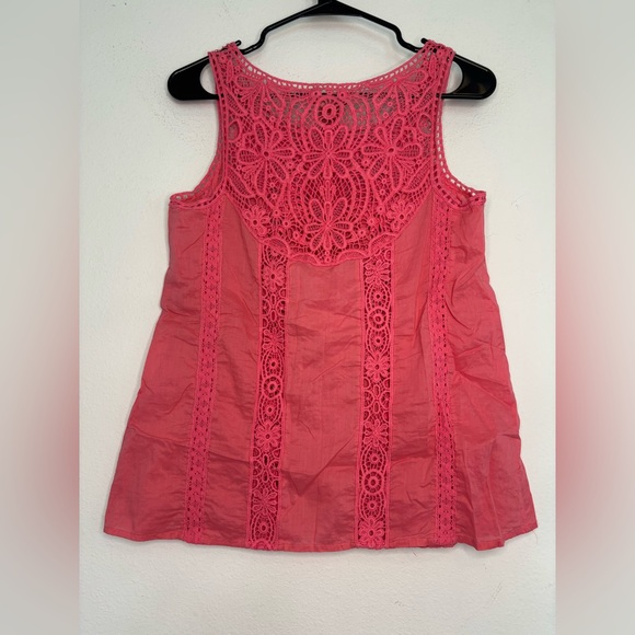 SUNDANCE PINK EYELIT TANK TOP BLOUSE SZ MEDIUM - Picture 8 of 8